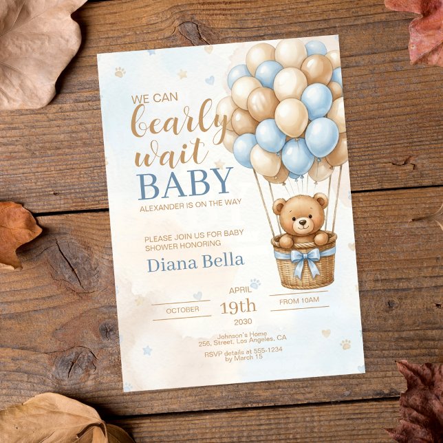 Teddy Bear Bebisdopp Invitation Inbjudningar (Skapare uppladdad)