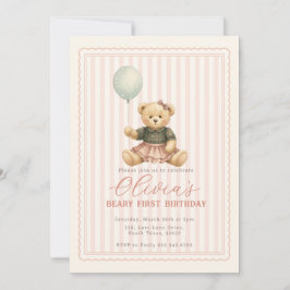 Teddy Bear Birthday Invitation Inbjudningar