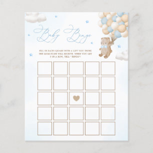 Teddy Bear Blå Babyfirande Bingo Spel