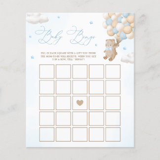 Teddy Bear Blå Babyfirande Bingo Spel