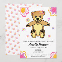 Teddy Bear Blomflicka Blommig Bebisdopp