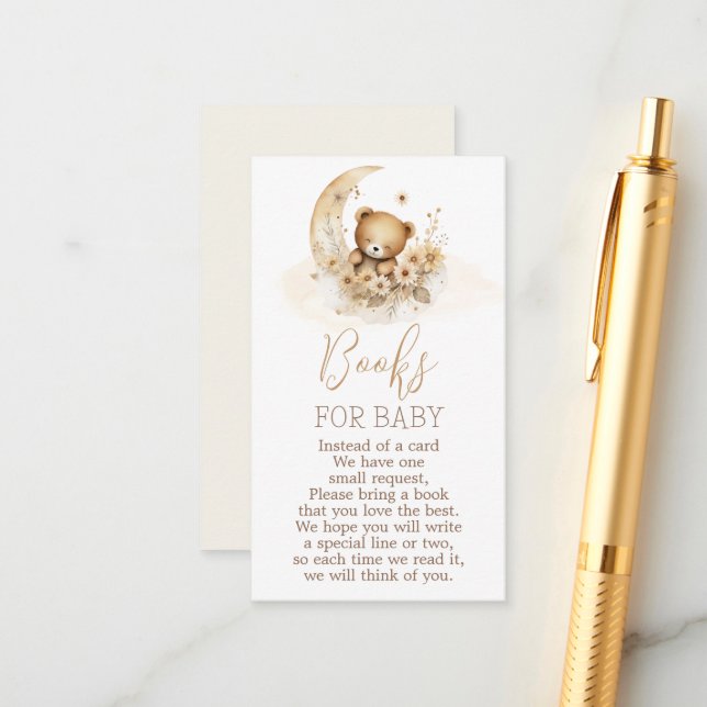 Teddy Bear-böcker till babypojke-kort Tilläggskort (Fram/Back In Situ)