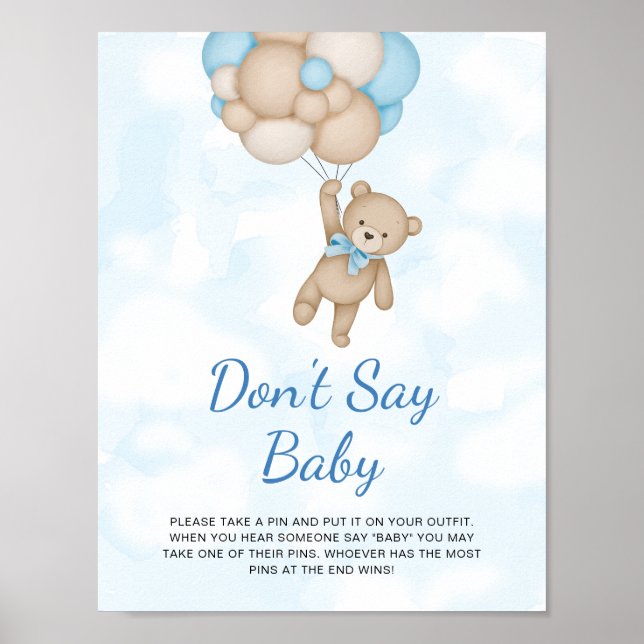 Teddy Bear Bon't say Baby Poster (Framsidan)
