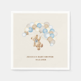 Teddy Bear Boy Baby Shower Pappersservett
