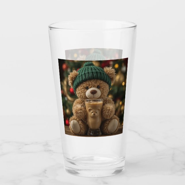 Teddy Bear Coffee Christmas Glaskopp (Framsida)