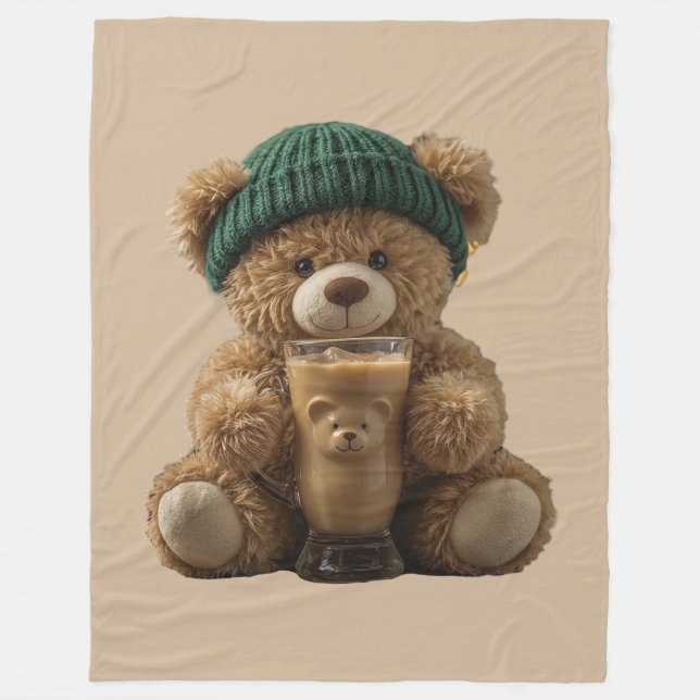 Teddy Bear Cold Brew  Fleecefilt (Framsidan)