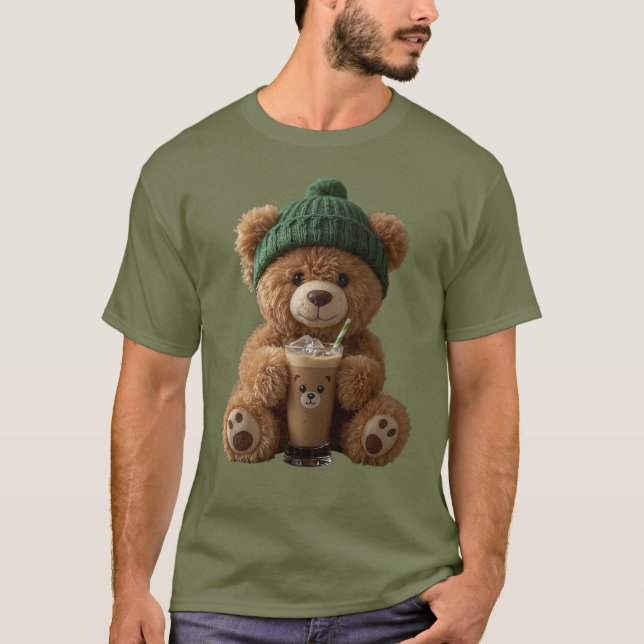 Teddy Bear Cold Brew  T Shirt (Framsida)