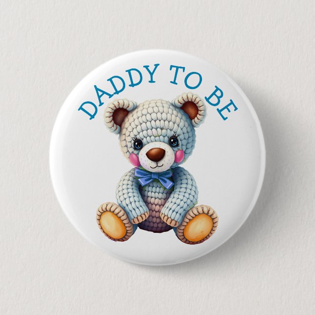 Teddy Bear  | Daddy to Be Baby Shower Knapp (Framsida)