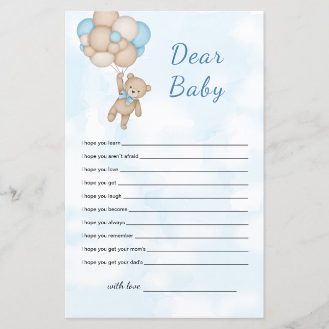 Teddy Bear Dear Baby Wishes for baby (Framsida)