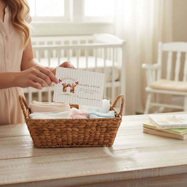 Teddy Bear Diaper Raffle Enclosure Card Tilläggskort (Skapare uppladdad)