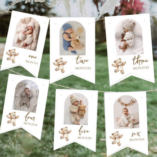 Teddy Bear First Birthday Photo Party  Vimplar (Skapare uppladdad)