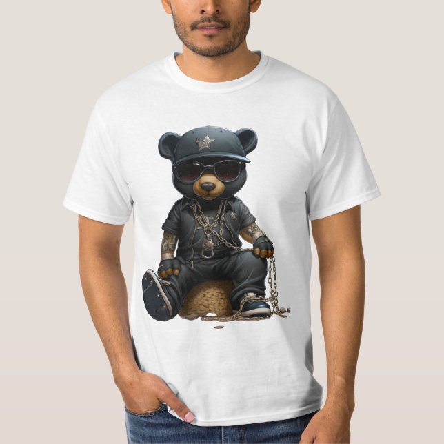 Teddy bear gangster t shirt (Framsida)