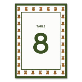 Teddy Bear Gender Neutral Minimalist Baby Shower Bordsnummer