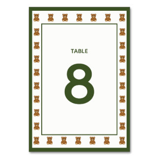 Teddy Bear Gender Neutral Minimalist Baby Shower Bordsnummer