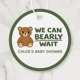 Teddy Bear Gender Neutral Minimalist Baby Shower Gåvor Etiketter