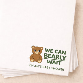 Teddy Bear Gender Neutral Minimalist Baby Shower Pappersservett