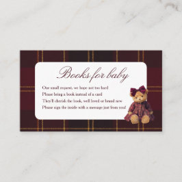 Teddy Bear Girl Baby Shower Books For Baby Tilläggskort