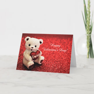 Teddy Bear Happy Valentine's Day Card Kort