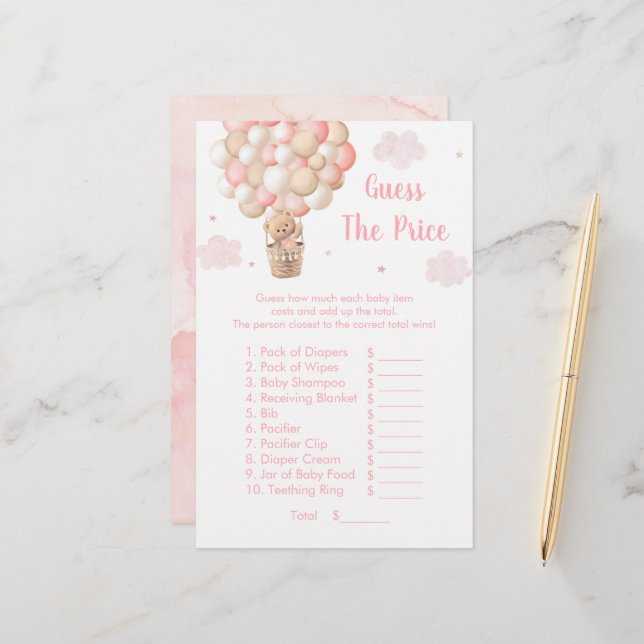 Teddy Bear Hot Air Balloon Guess The Price Game (Fram/Back In Situ)