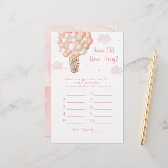 Teddy Bear Hot Air Balloon How Old Were They Game (Fram/Back In Situ)