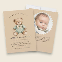 Teddy Bear "In Loving Memory" Infant Loss Memorial Inbjudningar