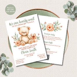 Teddy Bear Kristet Barnkalas Allt-i-ett QR Inbjudningar