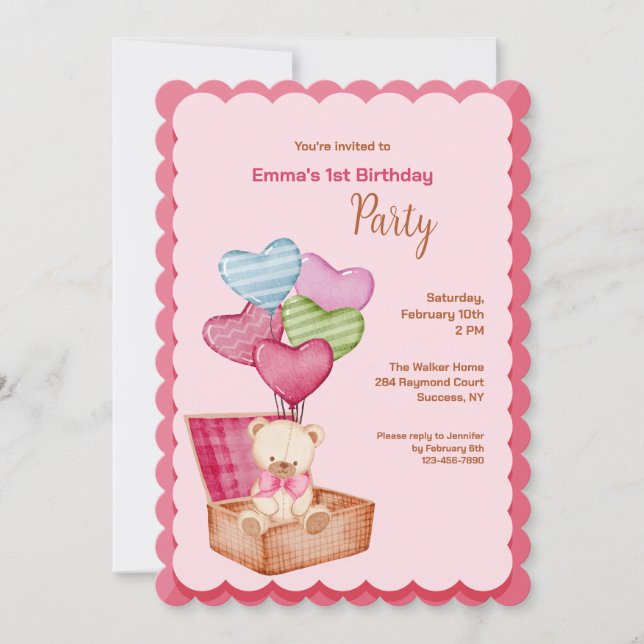 Teddy Bear Love Invitations Inbjudningar (Framsida)