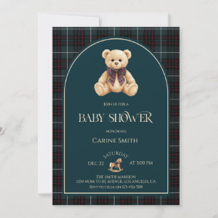 Teddy Bear Lyx Vintage Barnrumsfirande Inbjudningar