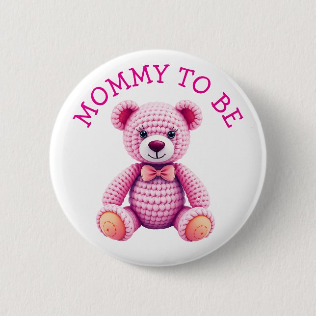 Teddy Bear  | Mommy to Be Baby Shower Knapp (Framsida)