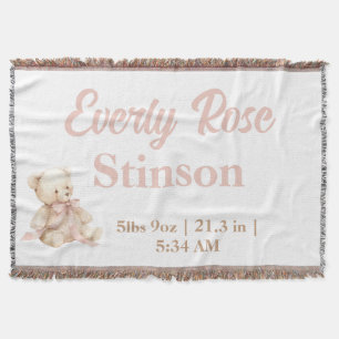 Teddy Bear Pastell Champagne Guld Babyflicka Filt