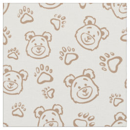 Teddy Bear Paws Boho Boy Baby Kids Neutral Beige Tyg