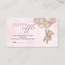 Teddy Bear Pink Diaper Raffle