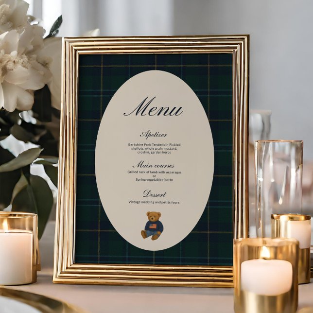 Teddy Bear Polo Baby Shower Menu Inbjudningar (Skapare uppladdad)