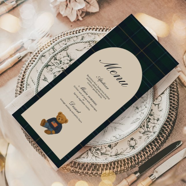 Teddy Bear Polo Baby Shower Menu Meny (Skapare uppladdad)