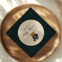 Teddy Bear Polo Baby Shower Servett