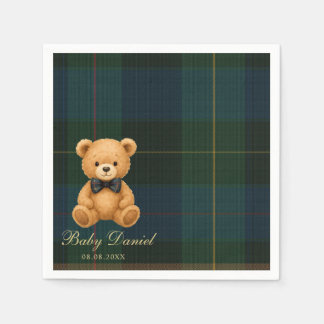 Teddy Bear Preppy Baby Shower Pappersservett