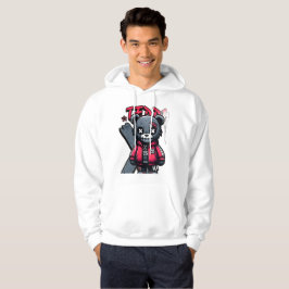 Teddy bear print hoodie in graffiti style