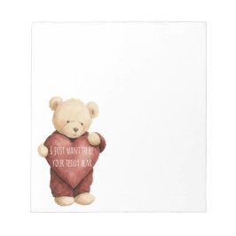 Teddy Bear Red Heart Anteckningsblock