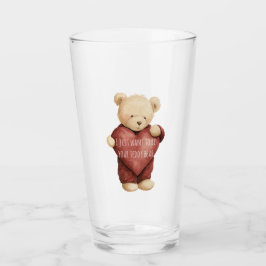 Teddy Bear Red Heart Glaskopp