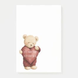 Teddy Bear Red Heart Post-it Block