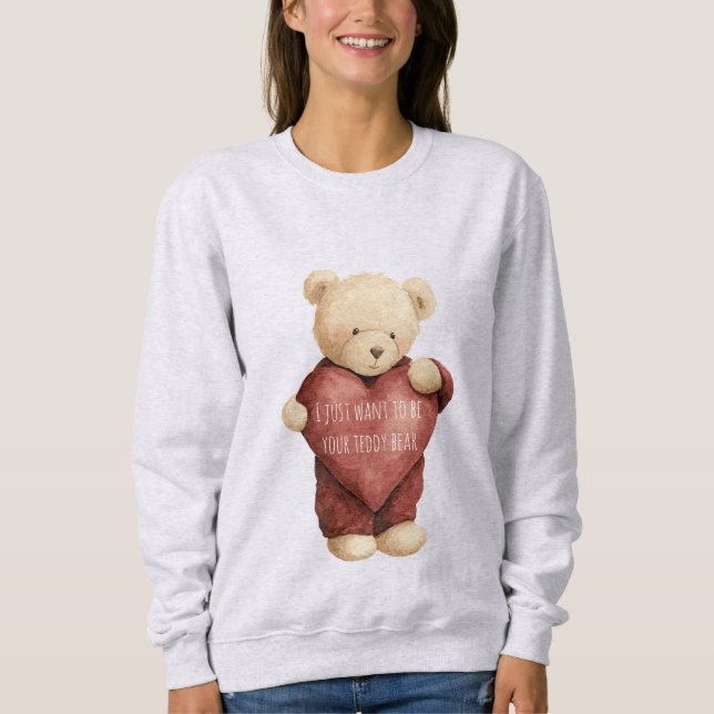 Teddy Bear Red Heart T Shirt (Framsida)