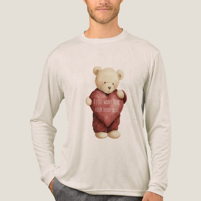 Teddy Bear Red Heart T Shirt (Framsida)