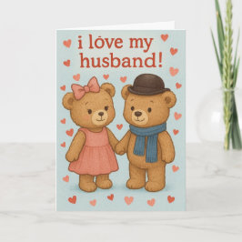 Teddy bear Valentine's Day Card Kort