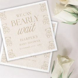 Teddy Bear We Can Bearly Wait Baby Shower Pappersservett