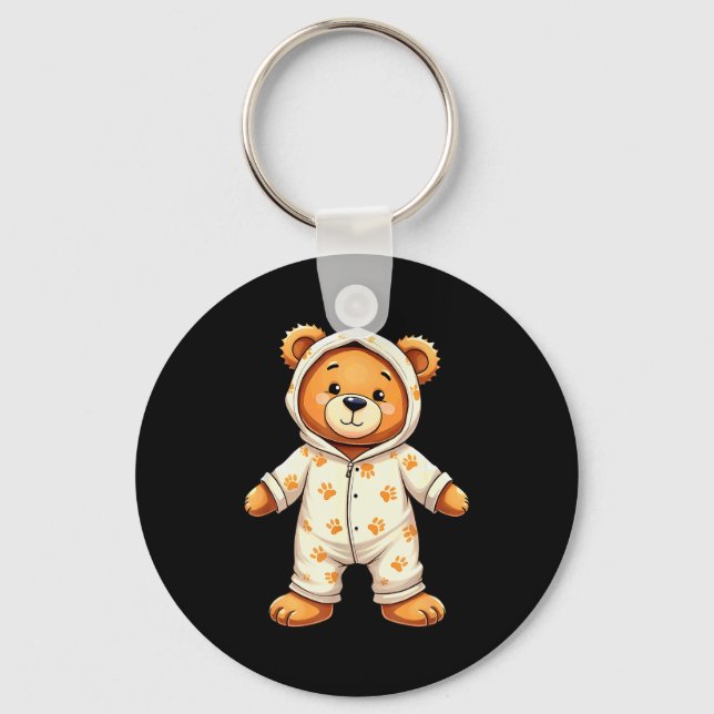 Teddy Bear Wearing Pajamas  Nyckelring (Framsida)