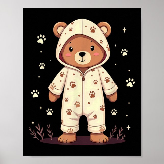 Teddy Bear Wearing Pajamas  Poster (Framsidan)