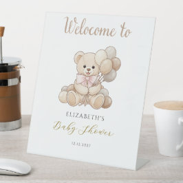 Teddy Bear with ballons Baby Shower Welcome 