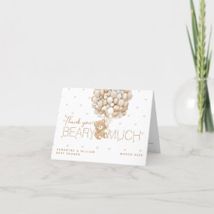 Teddy BearHeart och Balloon Baby Shower Tack Kort