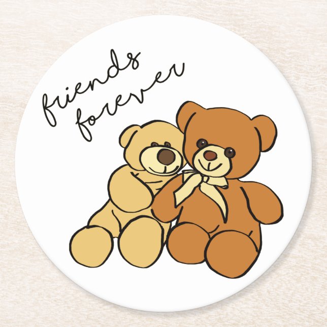 Teddy bears underlägg papper rund (Framsidan)