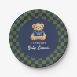 Teddy Beary Checkboard Retro Baby Shower